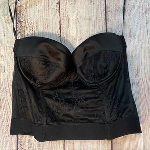 Black Embroidered Boustier Large